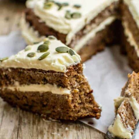 Spiced Pumpkin Cake with Whipped Lemon Cream Cheese Frosting